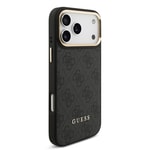 Apple iPhone 17 Pro Max Kılıf Guess Orjinal Lisanslı M-safe Şarj Özellikli 4G Metal Büyük Logolu Kartlıklı Kapak