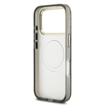 Apple iPhone 17 Pro Max Kılıf Guess Orjinal Lisanslı M-safe Şarj Özellikli Simli Çiçek Desenli Metal Kamera Çerçeveli Üçgen Logolu Kapak