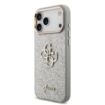 Apple iPhone 17 Pro Max Kılıf Guess Orjinal Lisanslı 4G Büyük Metal Kamera Çerçeveli ve Logolu Glitter Kapak