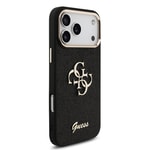 Apple iPhone 17 Pro Max Kılıf Guess Orjinal Lisanslı 4G Büyük Metal Kamera Çerçeveli ve Logolu Glitter Kapak