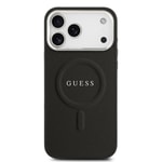 Apple iPhone 17 Pro Max Kılıf Guess Orjinal Lisanslı M-safe Şarj Özellikli Klasik Yazı Logolu PU Deri Kapak