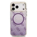 Apple iPhone 17 Pro Max Kılıf Guess Orjinal Lisanslı M-safe Şarj Özellikli 4G Desenli Simli Silikon Kapak