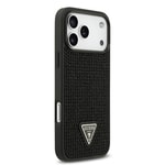 Apple iPhone 17 Pro Max Kılıf Guess Orjinal Lisanslı Taşlı Arka Yüzey Üçgen Logolu Kapak