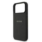 Apple iPhone 17 Pro Max Kılıf Guess Orjinal Lisanslı M-safe Şarj Özellikli Yazı Logolu PU Deri Kapak