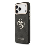 Apple iPhone 17 Pro Max Kılıf Guess Orjinal Lisanslı Gold Metal Kamera Çerçeveli 4G Desenli Metal Büyük 4G ve Yazı Logolu Kapak