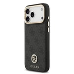 Apple iPhone 17 Pro Max Kılıf Guess Orjinal Lisanslı M-safe Şarj Özellikli Gold Metal Kamera Çerçeveli Taşlı 4G Logolu Kapak