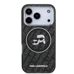 Apple iPhone 17 Pro Max Kılıf Karl Lagerfeld Orjinal Lisanslı Parlayan Simli Karl & Choupette Heads Kapak