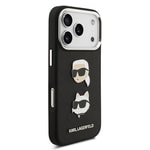 Apple iPhone 17 Pro Max Kılıf Karl Lagerfeld Orjinal Lisanslı Metal Logolu K&C Heads Pin Kapak