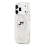 Apple iPhone 17 Pro Max Kılıf Karl Lagerfeld Orjinal Lisanslı Parlayan Simli Karl & Choupette Heads Kapak