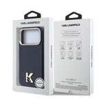 Apple iPhone 17 Pro Max Kılıf Karl Lagerfeld Orjinal Lisanslı M-safe Şarj Özellikli Gold Kamera Çerçeveli KHEAD Metal Logolu PU Deri Kapak