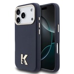 Apple iPhone 17 Pro Max Kılıf Karl Lagerfeld Orjinal Lisanslı M-safe Şarj Özellikli Gold Kamera Çerçeveli KHEAD Metal Logolu PU Deri Kapak