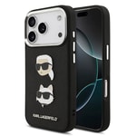 Apple iPhone 17 Pro Max Kılıf Karl Lagerfeld Orjinal Lisanslı Metal Logolu K&C Heads Pin Kapak