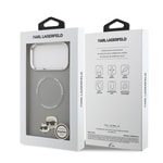 Apple iPhone 17 Pro Max Kılıf Karl Lagerfeld Orjinal Lisanslı M-safe Şarj Özellikli Metal Kamera ve Buton Tasarımlı K&C PU Deri Kapak