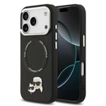 Apple iPhone 17 Pro Max Kılıf Karl Lagerfeld Orjinal Lisanslı M-safe Şarj Özellikli Metal Kamera ve Buton Tasarımlı K&C PU Deri Kapak