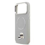 Apple iPhone 17 Pro Max Kılıf Karl Lagerfeld Orjinal Lisanslı M-safe Şarj Özellikli Metal Kamera ve Buton Tasarımlı K&C PU Deri Kapak