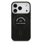 Apple iPhone 17 Pro Max Kılıf Karl Lagerfeld Orjinal Lisanslı M-safe Şarj Özellikli Metal Kamera ve Buton Tasarımlı Paris RSG PU Deri Kapak