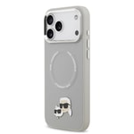Apple iPhone 17 Pro Max Kılıf Karl Lagerfeld Orjinal Lisanslı M-safe Şarj Özellikli Metal Kamera ve Buton Tasarımlı K&C PU Deri Kapak