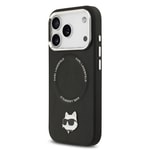 Apple iPhone 17 Pro Max Kılıf Karl Lagerfeld Orjinal Lisanslı M-safe Şarj Özellikli Metal Kamera ve Buton Tasarımlı Choupette PU Deri Kapak