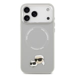 Apple iPhone 17 Pro Max Kılıf Karl Lagerfeld Orjinal Lisanslı M-safe Şarj Özellikli Metal Kamera ve Buton Tasarımlı K&C PU Deri Kapak