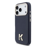 Apple iPhone 17 Pro Max Kılıf Karl Lagerfeld Orjinal Lisanslı M-safe Şarj Özellikli Gold Kamera Çerçeveli KHEAD Metal Logolu PU Deri Kapak