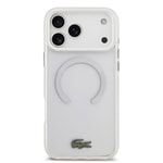 Apple iPhone 17 Pro Max Kılıf Lacoste Orjinal Lisanslı M-safe Şarj Özellikli İkonik Timsah Logolu Buzlu Kapak