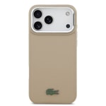 Apple iPhone 17 Pro Max Kılıf Lacoste Orjinal Lisanslı M-safe Şarj Özellikli PU Pike Desenli Standlı Metal Logolu Kapak