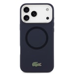 Apple iPhone 17 Pro Max Kılıf Lacoste Orjinal Lisanslı M-safe Şarj Özellikli İkonik Logolu Metal Kamera Çerçeveli Silikon Kapak