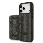 Apple iPhone 17 Pro Max Kılıf Lacoste Orjinal Lisanslı M-safe Şarj Özellikli PU Deri Tasarımlı Kartlıklı Karışık Monogram Desenli Kapak