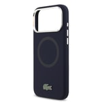 Apple iPhone 17 Pro Max Kılıf Lacoste Orjinal Lisanslı M-safe Şarj Özellikli İkonik Logolu Metal Kamera Çerçeveli Silikon Kapak