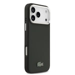 Apple iPhone 17 Pro Max Kılıf Lacoste Orjinal Lisanslı M-safe Şarj Özellikli PU Pike Desenli Standlı Metal Logolu Kapak