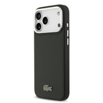 Apple iPhone 17 Pro Max Kılıf Lacoste Orjinal Lisanslı M-safe Şarj Özellikli PU Pike Desenli Standlı Metal Logolu Kapak