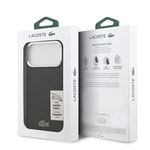 Apple iPhone 17 Pro Max Kılıf Lacoste Orjinal Lisanslı M-safe Şarj Özellikli PU Pike Desenli Standlı Metal Logolu Kapak