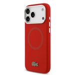 Apple iPhone 17 Pro Max Kılıf Lacoste Orjinal Lisanslı M-safe Şarj Özellikli İkonik Logolu Metal Kamera Çerçeveli Silikon Kapak