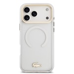 Apple iPhone 17 Pro Max Kılıf Lacoste Orjinal Lisanslı M-safe Şarj Özellikli Gold Timsah Logolu Buzlu Kapak
