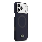 Apple iPhone 17 Pro Max Kılıf Lacoste Orjinal Lisanslı M-safe Şarj Özellikli İkonik Logolu Metal Kamera Çerçeveli Silikon Kapak