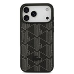 Apple iPhone 17 Pro Max Kılıf Lacoste Orjinal Lisanslı M-safe Şarj Özellikli PU Deri Tasarımlı Kartlıklı Karışık Monogram Desenli Kapak