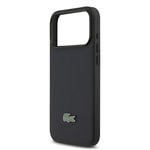 Apple iPhone 17 Pro Max Kılıf Lacoste Orjinal Lisanslı M-safe Şarj Özellikli PU Pike Desenli Metal Logolu Kapak