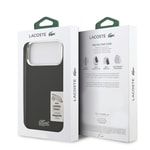 Apple iPhone 17 Pro Max Kılıf Lacoste Orjinal Lisanslı M-safe Şarj Özellikli PU Pike Desenli Standlı Metal Logolu Kapak