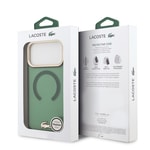 Apple iPhone 17 Pro Max Kılıf Lacoste Orjinal Lisanslı M-safe Şarj Özellikli Gold Timsah Logolu Buzlu Kapak