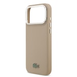 Apple iPhone 17 Pro Max Kılıf Lacoste Orjinal Lisanslı M-safe Şarj Özellikli PU Pike Desenli Standlı Metal Logolu Kapak