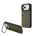 Apple iPhone 17 Pro Max Kılıf Lacoste Orjinal Lisanslı M-safe Şarj Özellikli Standlı PU Deri Karışık Monogram Desenli Kapak