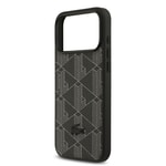Apple iPhone 17 Pro Max Kılıf Lacoste Orjinal Lisanslı M-safe Şarj Özellikli PU Deri Tasarımlı Kartlıklı Karışık Monogram Desenli Kapak