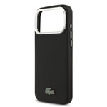 Apple iPhone 17 Pro Max Kılıf Lacoste Orjinal Lisanslı M-safe Şarj Özellikli PU Pike Desenli Standlı Metal Logolu Kapak
