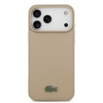 Apple iPhone 17 Pro Max Kılıf Lacoste Orjinal Lisanslı M-safe Şarj Özellikli PU Pike Desenli Metal Logolu Kartlıklı Kapak