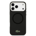 Apple iPhone 17 Pro Max Kılıf Lacoste Orjinal Lisanslı M-safe Şarj Özellikli İkonik Logolu Metal Kamera Çerçeveli Silikon Kapak