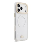 Apple iPhone 17 Pro Max Kılıf Lacoste Orjinal Lisanslı M-safe Şarj Özellikli Gold Timsah Logolu Buzlu Kapak