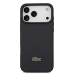 Apple iPhone 17 Pro Max Kılıf Lacoste Orjinal Lisanslı M-safe Şarj Özellikli PU Pike Desenli Metal Logolu Kartlıklı Kapak