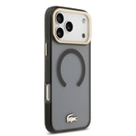Apple iPhone 17 Pro Max Kılıf Lacoste Orjinal Lisanslı M-safe Şarj Özellikli PU Pike Desenli Metal Logolu Kartlıklı Kapak