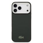 Apple iPhone 17 Pro Max Kılıf Lacoste Orjinal Lisanslı M-safe Şarj Özellikli PU Pike Desenli Standlı Metal Logolu Kapak