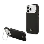 Apple iPhone 17 Pro Max Kılıf Lacoste Orjinal Lisanslı M-safe Şarj Özellikli PU Pike Desenli Standlı Metal Logolu Kapak